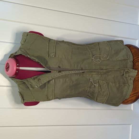 PerSe Khaki olive green military style jacket vest size Medium - Picture 4 of 8